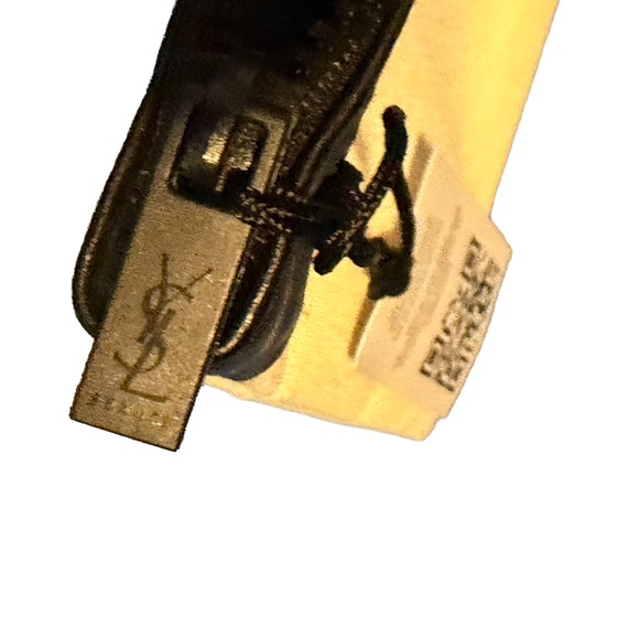 YSL Yves Saint Laurent Black Vegan Leather & Cream Canvas Bag w Blk Mascara 2 ml - Picture 10 of 16